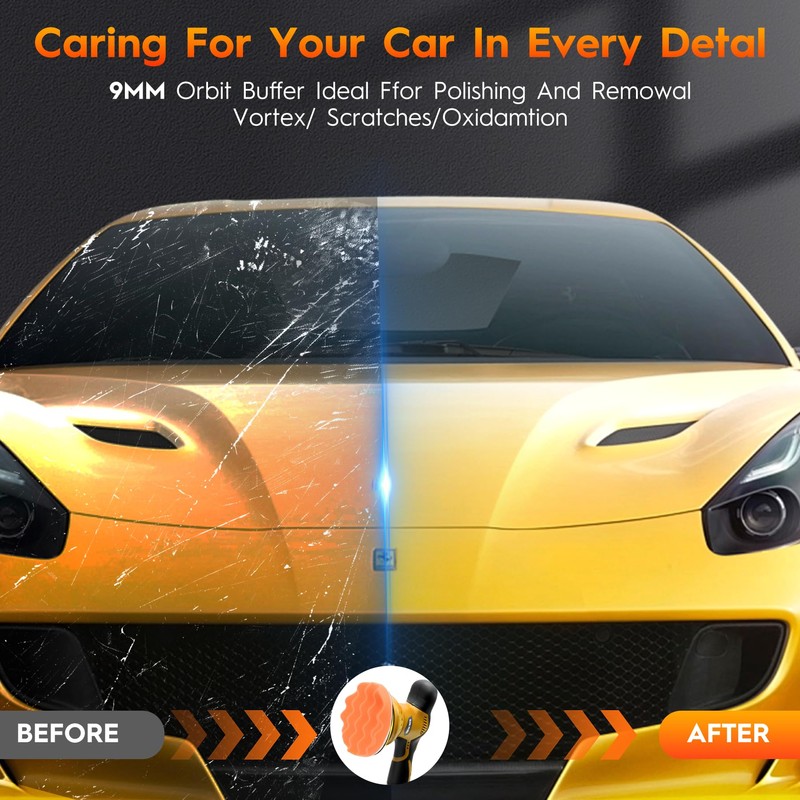 Cordless Car Buffer Polisher, 6 Inch Orbital Polisher Kit with