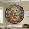 Image Industry Golden Retriever Stained Glass Effect Suncatcher - Garden