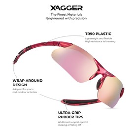 Xagger Kids Youth Polarized Sports Sunglasses for Boys Girls Baseball Softball Glasses TR90 Frame