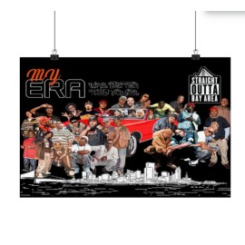 Bay area California rappers e40, mac dre, too short, 36"x24" matte poster