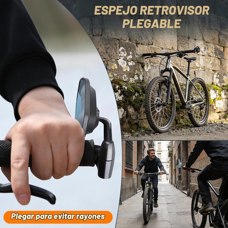 West Biking Espejo de bicicleta – Espejo retrovisor estable para