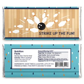 Big Dot of Happiness Strike Up the Fun - Bowling - Candy Bar Wrapper Baby Shower or Birthday Party Favors - Set of 24