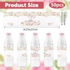 URROMA 50Pcs Floral Wedding Water Bottle Labels Pink Flowers Pattern