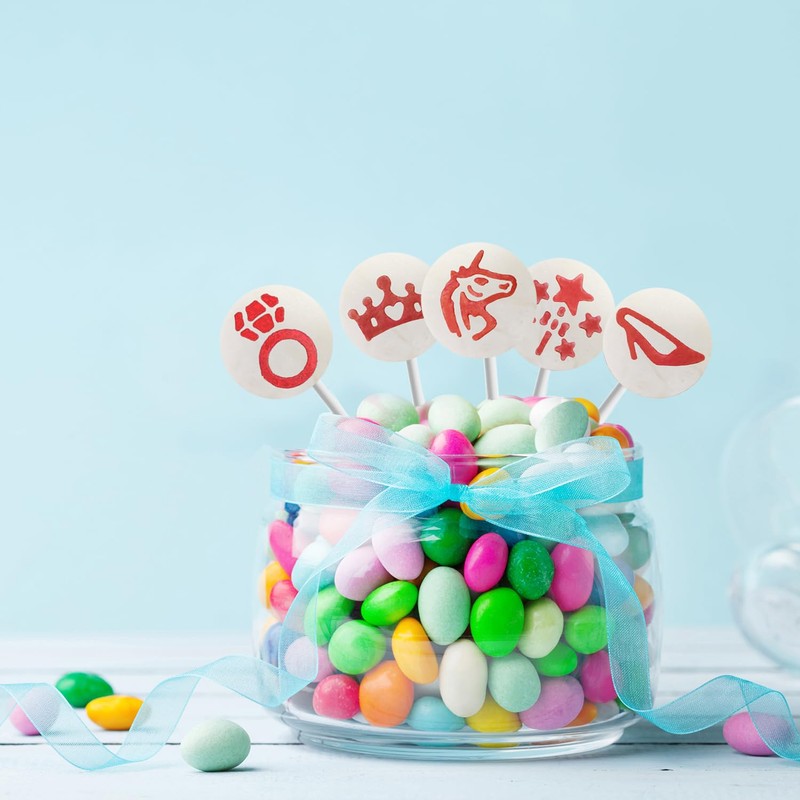 Fruidles Princess Tattoo Lollipop Suckers Candy, Great for Goody Party