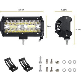 2 PCS Luz LED de Trabajo para Auto Trabajo Triple Filas 120W Faros led para Camión 6000K IP67 Impermeable Off-Road de Faros Auxiliares todoterreno luce de conducción para SUV Moto Barco Tractor Camión