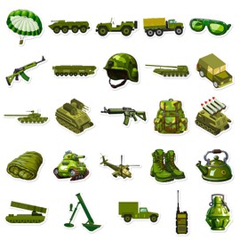 50pcs Military Stickers Camo Vinyl Decals for Kids Teens Adult,Cool Military Equipment Stickers for Laptop Scrapbook Water Bottle Aesthetic Tactical Stickers for Skateboard Journal Wall Car