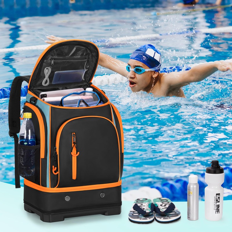Smasrob 35L Swim Bag with Hard Shoe Compartment and 2