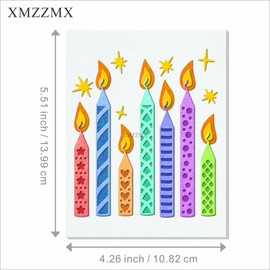 XMZZMX Birthday Party Candle Festival Metal Cutting Dies for Card Making, Paper Embossing Die Cuts Kit Templates, Storage Pockets Supplies, Photo Frame Album DIY Scrapbooking Stencils Sets