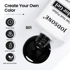 JODSONE 18ml Gel Nail Polish Black Gel Polish Soak Off U V Lamp Gel Polish Nail Art Manicure Salon DIY at Home Gift for Women