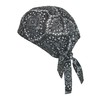 Men's Cotton Unlined Paisley Biker Do Rag Cap, Black