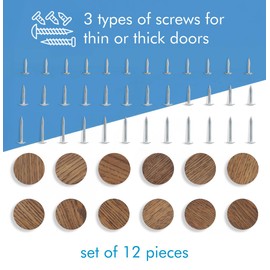 12 Pack Wood Cone Cabinet Knobs (Brown) - 4,1cm Diameter Round Shape - Wooden Drawer Pulls for Cabinets Doors, Dresser and Drawers Knob, Kitchen Cabinet Door Handle Cone Cabinet Knobs (12 Brown)