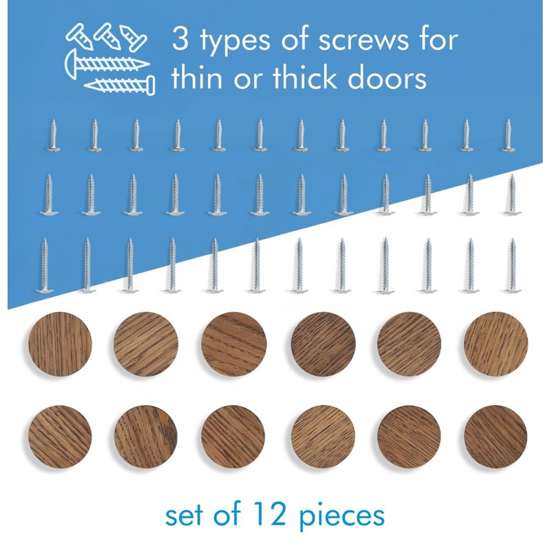 12 Pack Wood Cone Cabinet Knobs (Brown) - 4,1cm Diameter