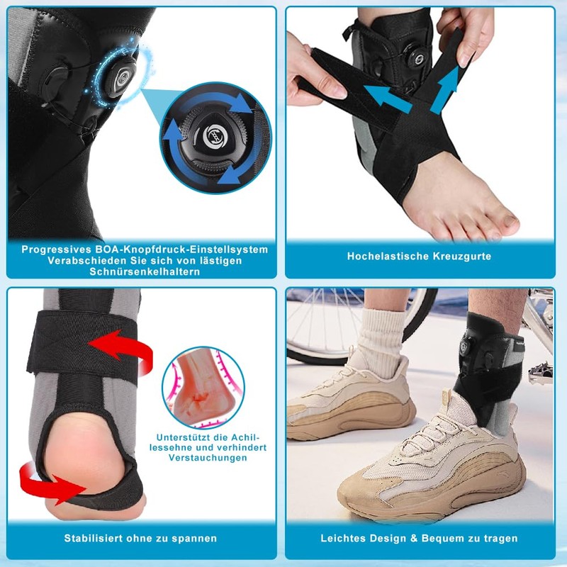 agctrler Ankle Brace for Right Left Adjustable Ankle Support with