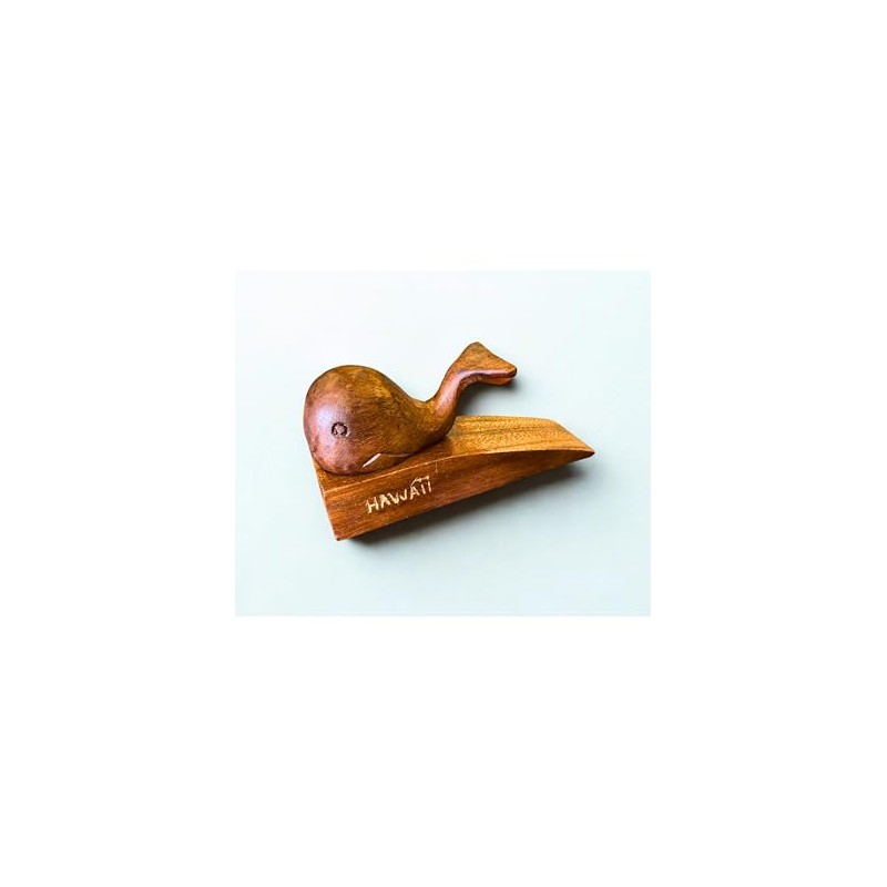 Hand Carved Wood Hawaii Whale Door Stop