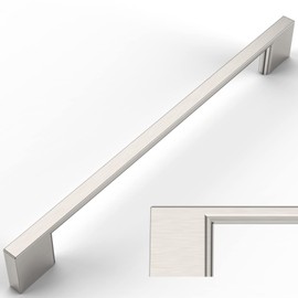 Amerdeco UK0022 Furniture Handles, Brushed Nickel, 192 mm, Hole Spacing, Drawers, Zinc Alloy Handles for Kitchen Cabinets, Cupboard Handles, Drawer Handles, Door Handles for Kitchen Cabinets,