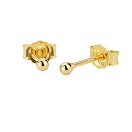 NKlaus Earrings Gold 333 – Stud Earrings Gold Ball – 8 Carat Yellow Gold – Jewellery Women, Men & Girls – Pair, Yellow Gold