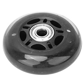 Rueda Giratoria Silenciosa 3 Pulgadas 76x24x8mm PU Negro - Ideal para Carrito Equipaje, Muebles Trolley, Patines, Banco Trabajo