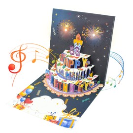 Surplex Birthday Cards, Musical & Light Pop up Happy Birthday Card Birthday Gifts for Women Men Husband Wife Kids, Premium 3D Greeting Cards with Envelopes