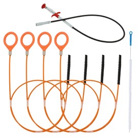 Drain Snake Kit for Hair Removal and Clog Cleaning, Snake Drain Hair Removal Tool for Shower, Sink and Tub Drains (6 Pcs)