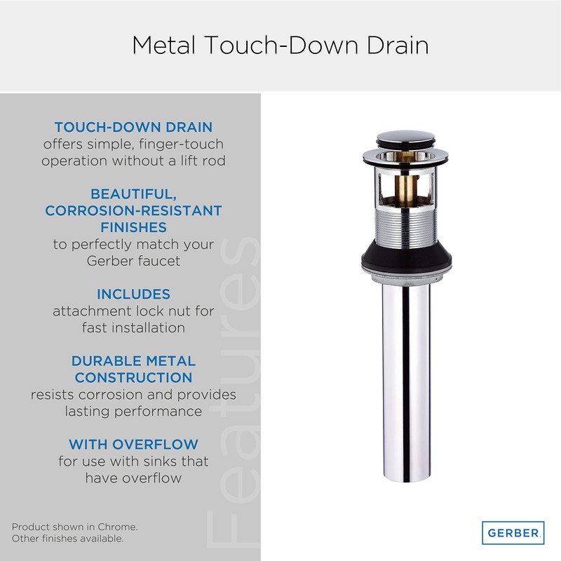 Danze DA505918 Metal Touch Down Drain Assembly, 1 1/4-Inch Tailpiece