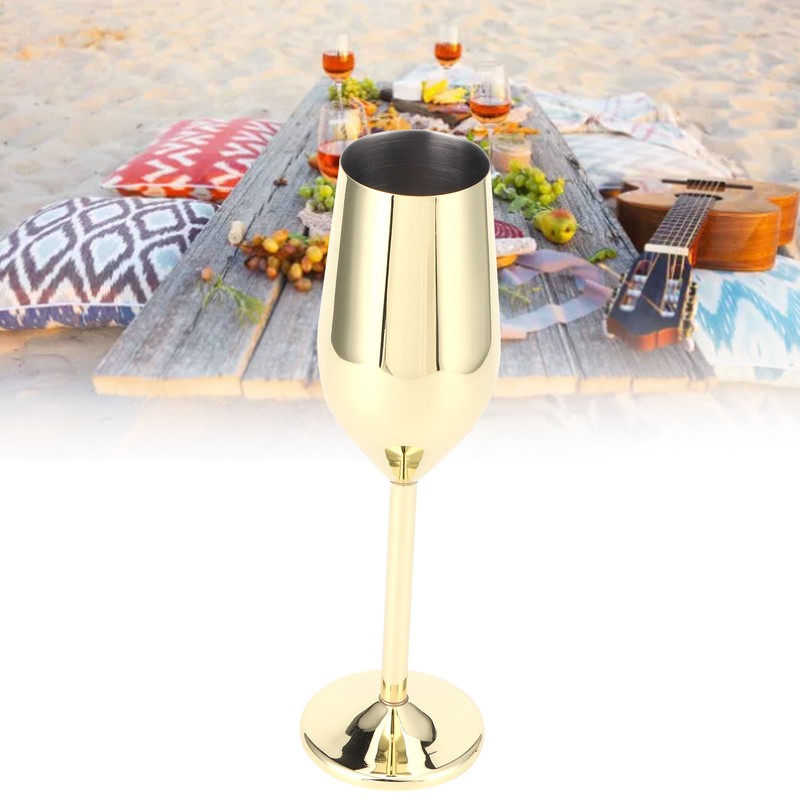 200ml Goblet Stainless Steel Champagne Glass Drinking Cup for Bar/Party