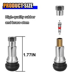 5PCS TR413AC Car Tire Valve Stems, Aluminium Alloy Snap-in Car Tire Valve Stem, High-Pressure Tubeless Valve Stems for 0.453 Inch 11.5mm Rim Hole(Silver)