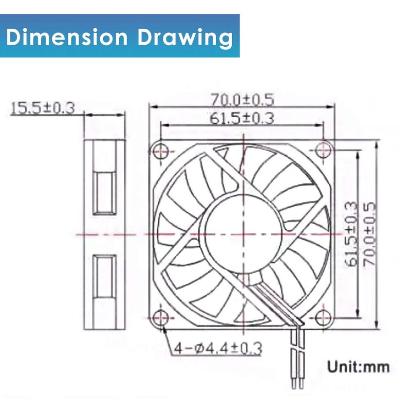 GDSTIME 7015 70mm x 15mm 7cm 12V DC Brushless Small