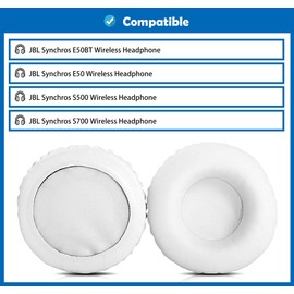 DowiTech Professional Ear Pads Replacement Cushions Compatible with JBL Synchros E50BT E50 S500 S700 Wireless Headphones Ear Pads with Skin-friendly Leather and Memory Foam