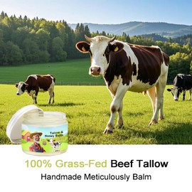 Tallow and Honey Balm, Beef Tallow Skin Care, Tallow Face Cream Moisturiser for Dry Skin, Natural Grass-Fed Tallow Balm For Face & Body, 2.12 oz