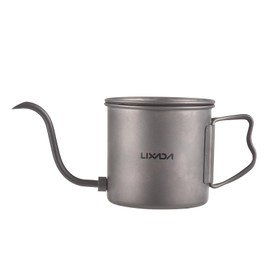 Fesjoy 400 ml pour over kettle gooseneck coffee kettle Ti folding handle kettle with lid