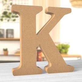 Aruatu 12 Inch Balsa Wooden Letters Unfinished Wood Letters for Wall Decor Decorative Standing Letters Large Letters for Wall Decoration for Craft Home Party Projects (K)
