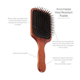 Acca Kappa Kotibé Pneumatic Wooden Paddle Brush with Pom Pins Travel Size