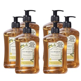 A LA MAISON French Liquid Hand Soap, Honeysuckle - Natural Hand Wash Made with Essential Oils - Biodegradable, Plant-Based, Vegan, Cruelty-Free, Alcohol & Paraben Free (16.9 oz, 6 Pack)