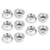 10pcs M10 x 1.25mm Hex Flange Nut Fine Serrated Thread
