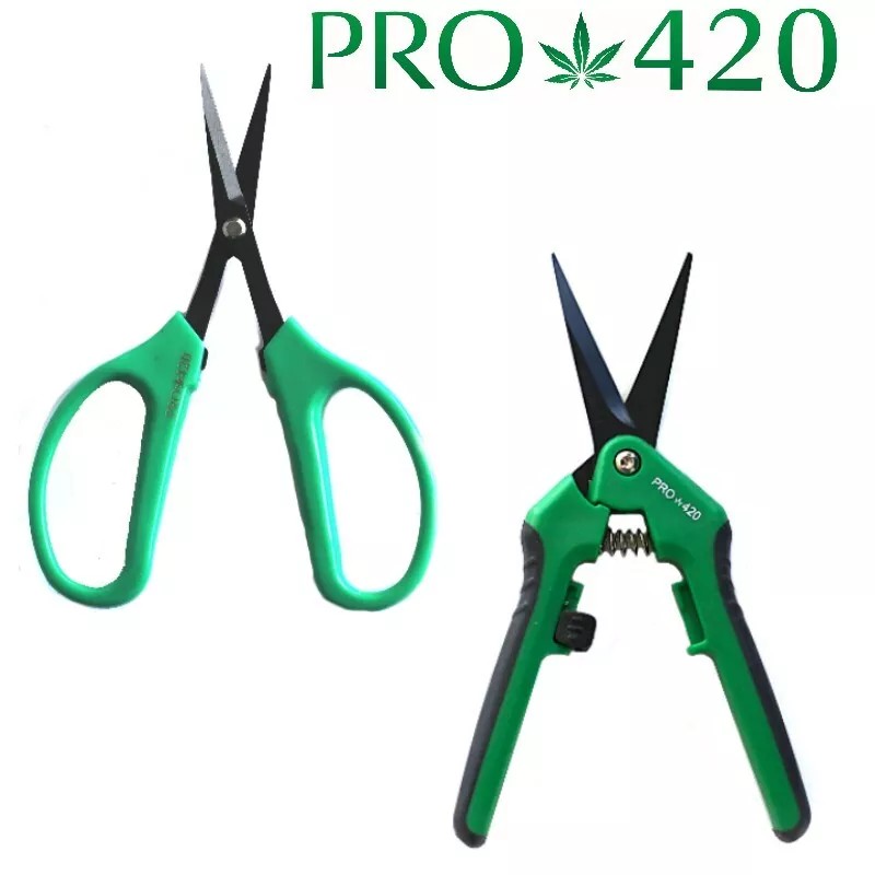 PRO 420 Bud Trimming Scissors-2 PACK-Spring Loaded & Bonsai Scissors