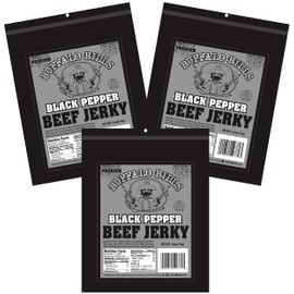 Buffalo Bills 2.6oz Premium Black Pepper Beef Jerky Packs (3 packs of black pepper smoked jerky)