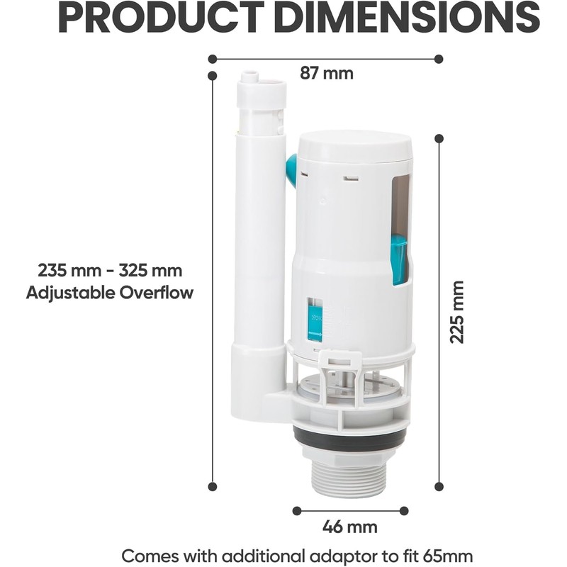 Zodazoqa Double Button Remote Control Split Drain Valve Toilet Drain