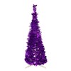 6' Purple Tinsel Pop-Up Artificial Christmas Tree Unlit