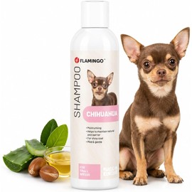 Flamingo Shampoo for Chihuahuas - Exclusive Formula for Short Hair - Moisturizes, Nourishes and Protects - 300 ml of Superior Care