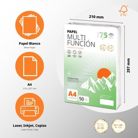 Ofituria A4 75 gsm 100 Sheets Multipurpose Paper for Laser Inkjet Printers, Copier, Office Supplies, School Supplies, Pack of 100 Sheets, 75 g