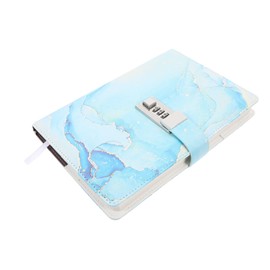 TEHAUX Password Diary Digital Password Notebook Locking Diary Notepad Personal Lock Diary Combination Lock Diary Diaries with Locks Diary Notebook Locked Diary Dowling Paper Sky-blue