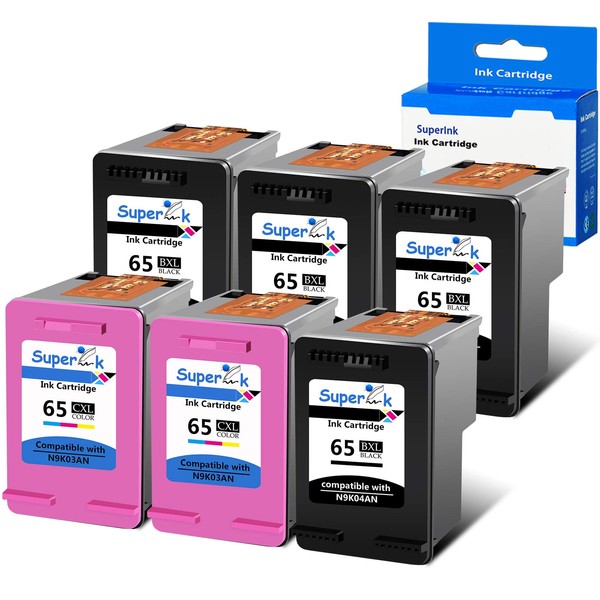 SuperInk Remanufactured 65XL High Yield Ink Cartridge Replacement for HP