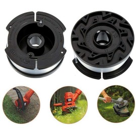 30ft 0.065Inch String Trimmer Replacement Spool Set, Weed Eater Spool String for Black & Decker AF-100, Autofeed Cordless Trimmer Line with Cap Cover