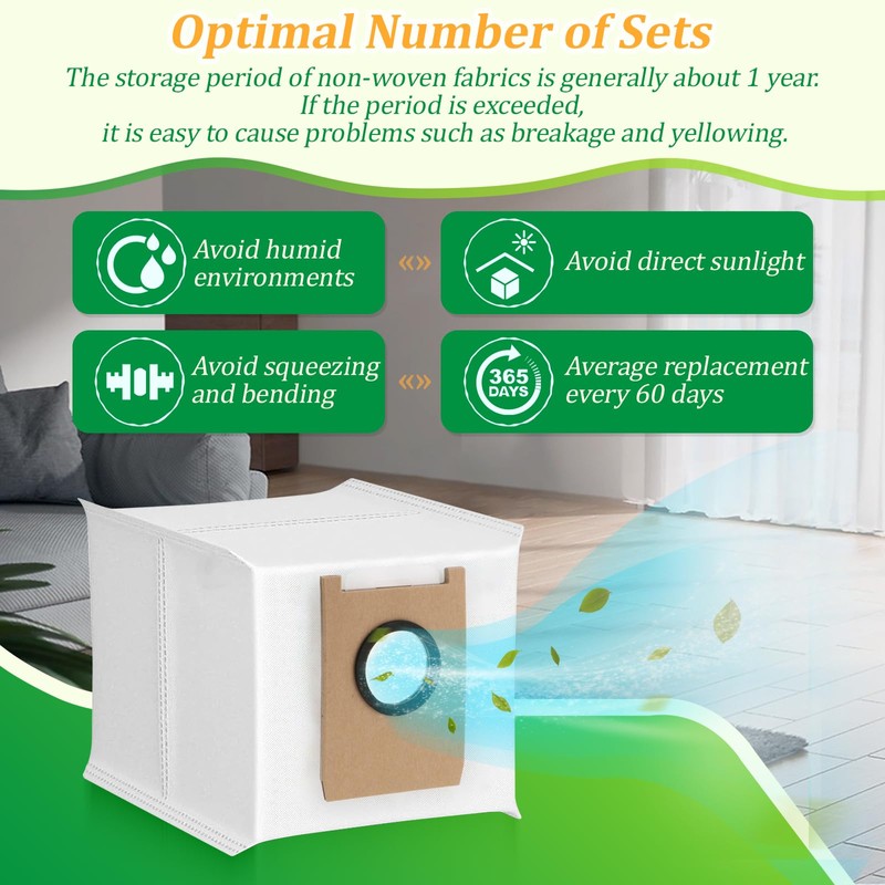 12Pcs for Eufy E20 Dust Bags Replacement Compatible with Eufy