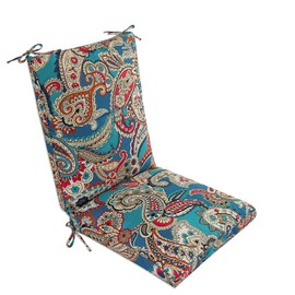 Makimoo Set of 4 Outdoor Dining Chair Cushions, Comfort Patio Seating Cushions, 44 x21x4.5 inch, Single Welt and Zipper, Blue Trumpet Flowers