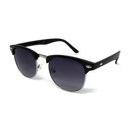 WS UK 1950's Style Half Rim Sunglasses with UV400 Protection - Unisex (Black Frame Gradient Lens)