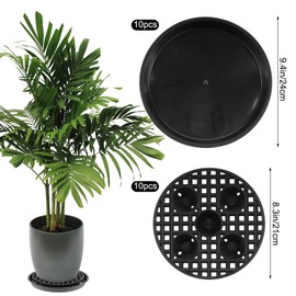 10 Set Invisble Hanging Basket Self Watering Insert, 9.4” Hanging Basket Drip Pan Invisble Self Watering Planter Insert Plant Saucers Tray Plastic Water Catcher Tray Plant Auto Watering Devices