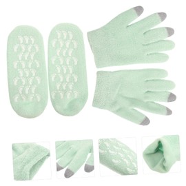 Vaguelly Gel Gloves Foot Mask Set Touch Screen Gloves Moisture Socks Hand Care Dry