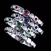 Eternity GEOMETRIC RUBY RED/ CLEAR CZ ETERNITY BAND TOE RING_SIZE-3__9