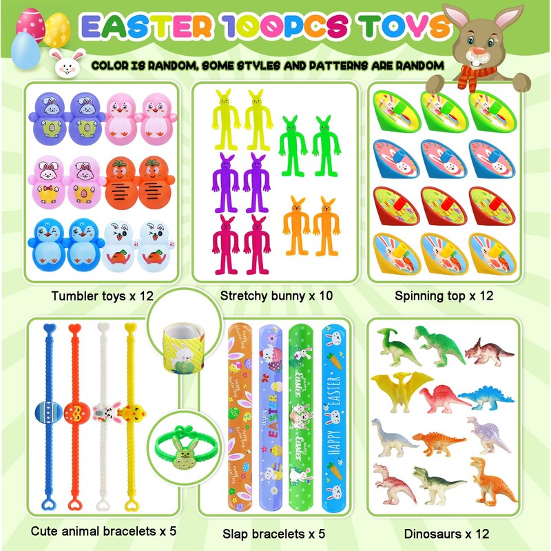 H-Style 100Pcs Easter Egg Fillers Filled - Easter Basket Stuffers